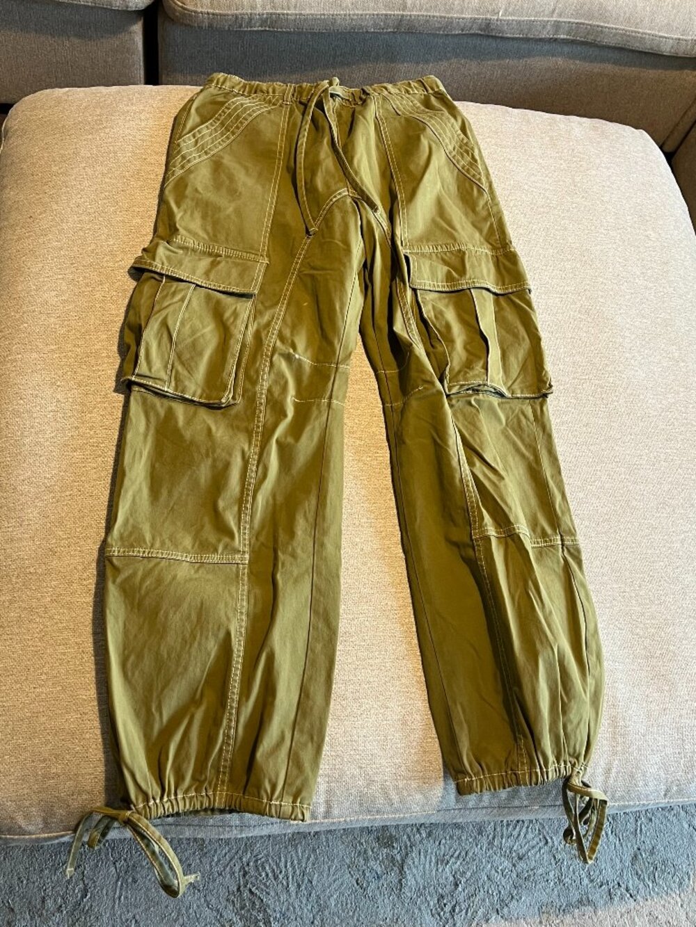 Zara Olive Green Cargo Jogger Pants